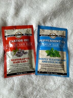Castor Oil & Peppermint Oil Premium Hair Mask - Set of 2